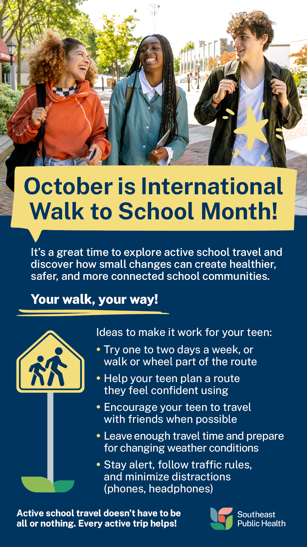 2026 09 16 walk to school Newsletter insert Secondary